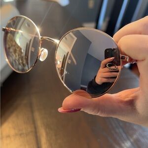 Jimmy Choo Round Metal Sunglasses – Gold Tone